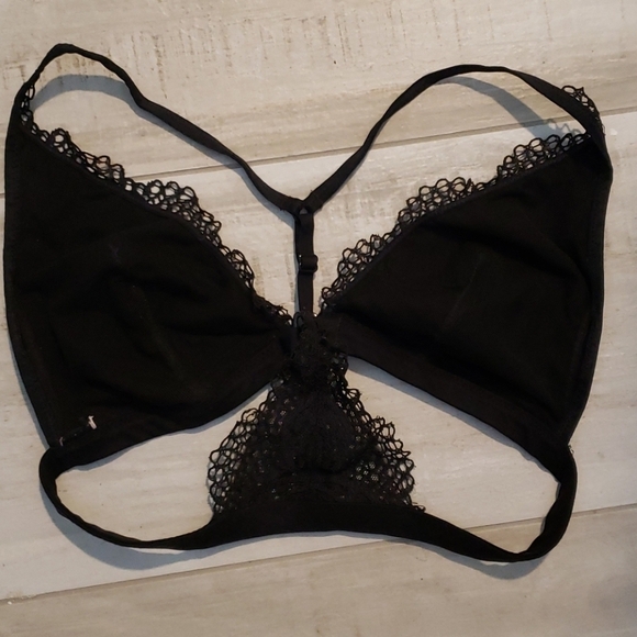 BLACK LACE BRA RACERBACK - Picture 4 of 9